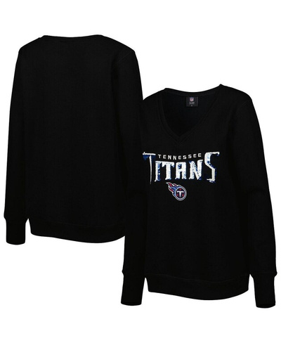 Черный женский пуловер с v-образным вырезом и пайетками Tennessee Titans Cuce, черный