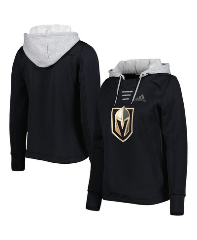 Женский черный пуловер с капюшоном Vegas Golden Knights Skate Lace Primeblue Team adidas, черный