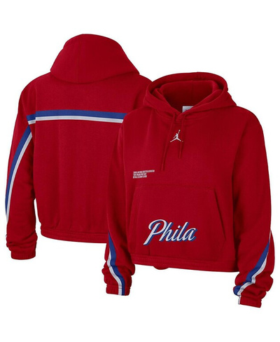 Женский брендовый красный пуловер с капюшоном Philadelphia 76ers Courtside Statement Edition Jordan, красный