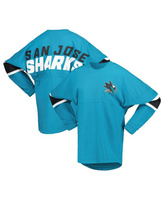 Женская бирюзовая трикотажная футболка с длинным рукавом San Jose Sharks Fanatics