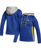 Женский синий пуловер с капюшоном St. Louis Blues Skate Lace Primeblue Team adidas, синий