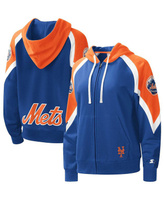 Женская толстовка с молнией во всю длину Royal, оранжевого цвета New York Mets Hail Mary Starter