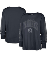 Женская темно-синяя футболка New York Yankees с длинным рукавом '47 Brand, темно-синий