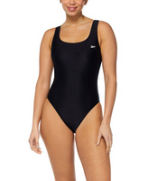 Женский спортивный цельный купальник с овальным вырезом Reebok, черный