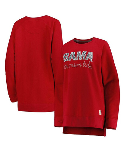 Женский пуловер реглан с принтом Crimson Alabama Crimson Tide Steamboat и животным толстовка Pressbox
