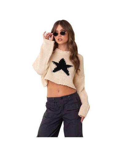 Женский укороченный свитер со звездой Edikted