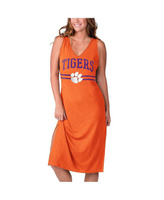 Женское оранжевое платье макси с v-образным вырезом Clemson Tigers Training G-III 4Her by Carl Banks