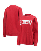 Женский базовый пуловер с аркой Red Georgia Bulldogs из удобного шнура в винтажном стиле Pressbox, красный