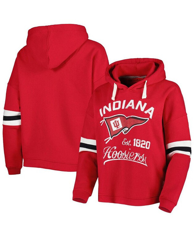 Женский пуловер с капюшоном Crimson Indiana Hoosiers Super Pennant Pressbox