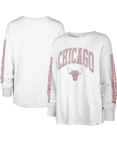 Белая женская футболка с длинным рукавом Chicago Bulls City Edition SOA '47 Brand, белый