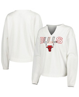 Женская белая футболка с длинным рукавом Chicago Bulls Sunray Notch Neck Concepts Sport, белый
