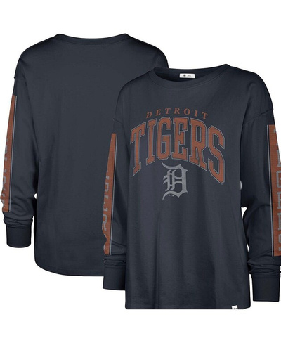 Женская темно-синяя футболка Detroit Tigers с длинным рукавом '47 Brand, темно-синий