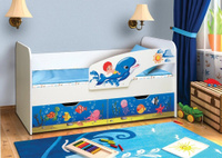 Кровать детская с фотопечатью Дельфин (ПФ) 80 190