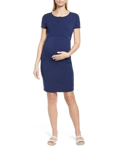 Платье для кормящих мам Джульетты Modern Eternity Maternity, темно-синий