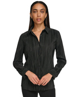 Женская рубашка на пуговицах с длинными рукавами и плиссировкой Calvin Klein