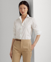 Рубашка прямого кроя без глажки, стандартная и миниатюрная Lauren Ralph Lauren, белый