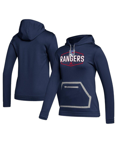 Женский пуловер с капюшоном темно-синего цвета New York Rangers Team Issue adidas, темно-синий