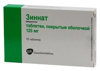 Зиннат Таблетки покрытые пленочной оболочкой 125 мг 10 шт GlaxoSmith Kline