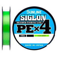 Плетеный шнур Sunline Siglon PEx4 d=0.171 мм, 150 м, 7.7 кг, light green, 1 шт.
