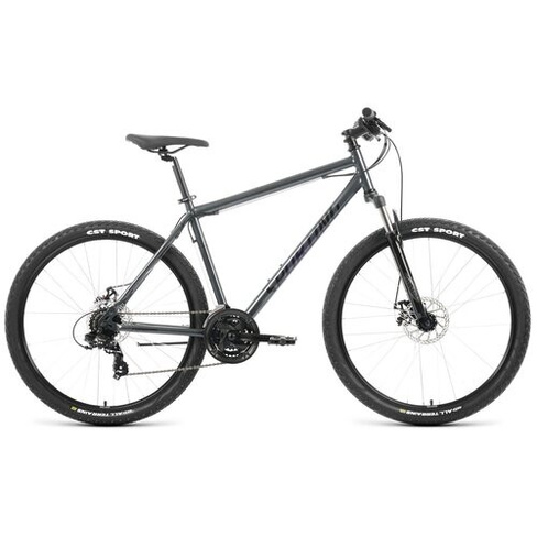 Велосипед горный SPORTING 29 2.1 D (29" 21 ск. рост. 19") 2023, черный/темно-серый FORWARD