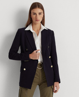 Женский двубортный шерстяной креповый пиджак, стандартный и миниатюрный Lauren Ralph Lauren