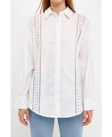 Женская рубашка с вышивкой English Factory, белый