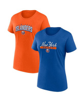 Женский комплект из двух футболок для фанатов Royal, Orange New York Islanders Fanatics