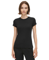 Женская хлопковая футболка с коротким рукавом Calvin Klein, черный