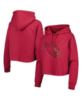 Женский укороченный пуловер с капюшоном и логотипом Cardinal Arizona Cardinals Crystal Cuce