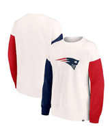 Женский фирменный белый пуловер с основным логотипом New England Patriots с цветными блоками, толстовка Fanatics, белый