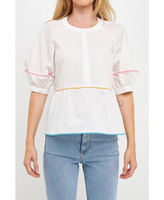 Женская блузка с детализированной окантовкой English Factory