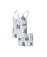 Женский белый комплект для сна с майкой и шортами с принтом New York Yankees Reel Concepts Sport, белый