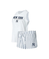 Женский белый комплект для сна с майкой и шортами в тонкую полоску New York Yankees Reel Concepts Sport, белый