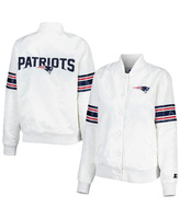 Женская белая атласная университетская куртка New England Patriots Line Up Starter, белый