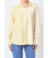 Женские рубашки в полоску с цветными блоками English Factory, желтый