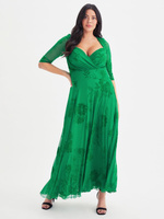 Платье макси из сетки с цветочным принтом Scarlett & Jo Elizabeth, зеленое