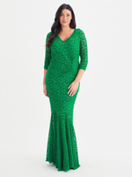 Платье макси с леопардовым принтом Scarlett & Jo, зеленое
