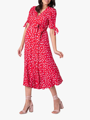 Платье для беременных Seraphine Bessie с цветочным принтом, красное