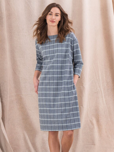 Платье свободного кроя из органического материала Celtic & Co., винтажный синий