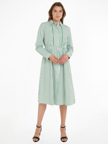 Платье-рубашка миди в полоску Tommy Hilfiger, Многоцветный