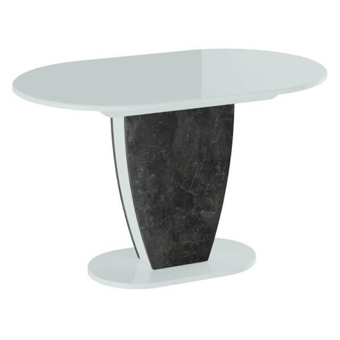 Обеденный стол ТРИЯ "Монреаль", 75х130х80 см, белый глянец/моод темный (146310)