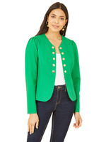 Куртка Yumi на пуговицах, зеленая