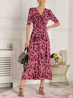 Jolie Moi Платье макси Josie Animal, розовое