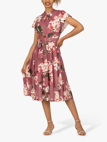 Платье из сетки с цветочным принтом Jolie Moi Luella, лиловый