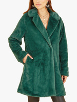 Пальто Yumi из искусственного меха, зеленое