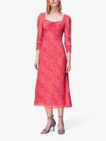 Платье миди с диагональным леопардовым принтом Whistles, розовый/мульти