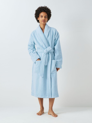 Роскошный махровый халат John Lewis синий