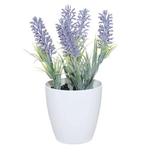 Растение искусственное, 18 см, в горшке, пластик/металл, Лаванда, Lavender