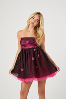 Мини-платье без рукавов с бабочкой Forever 21, розовый