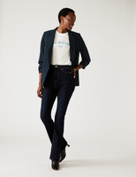 Свободный пиджак со сборками и рукавами Marks & Spencer, темно-синий